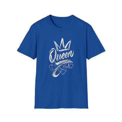 Queen T-Shirt – Chalkboard Art Crown Floral Design