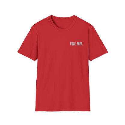 Free Free Free Palestine - Monochrome Metallic-like Style Typography  Front and Back Design T-Shirt