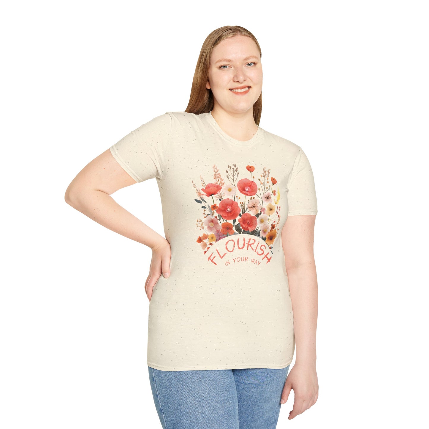 Flourish In Your Way - Watercolor Vintage Circular Floral Bouquet T-Shirt
