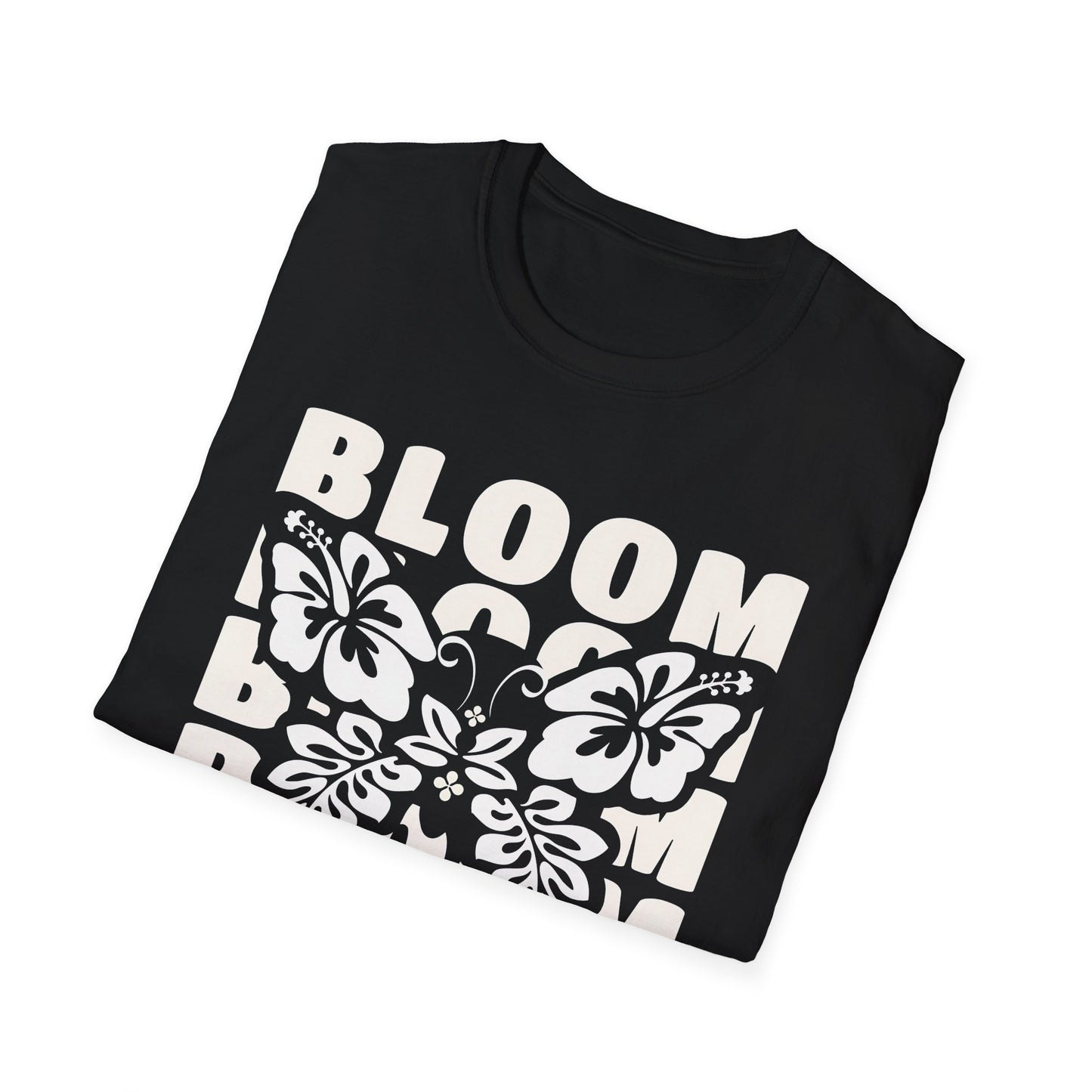 Bloom And Fly - Monochrome Floral Butterfly T-Shirt