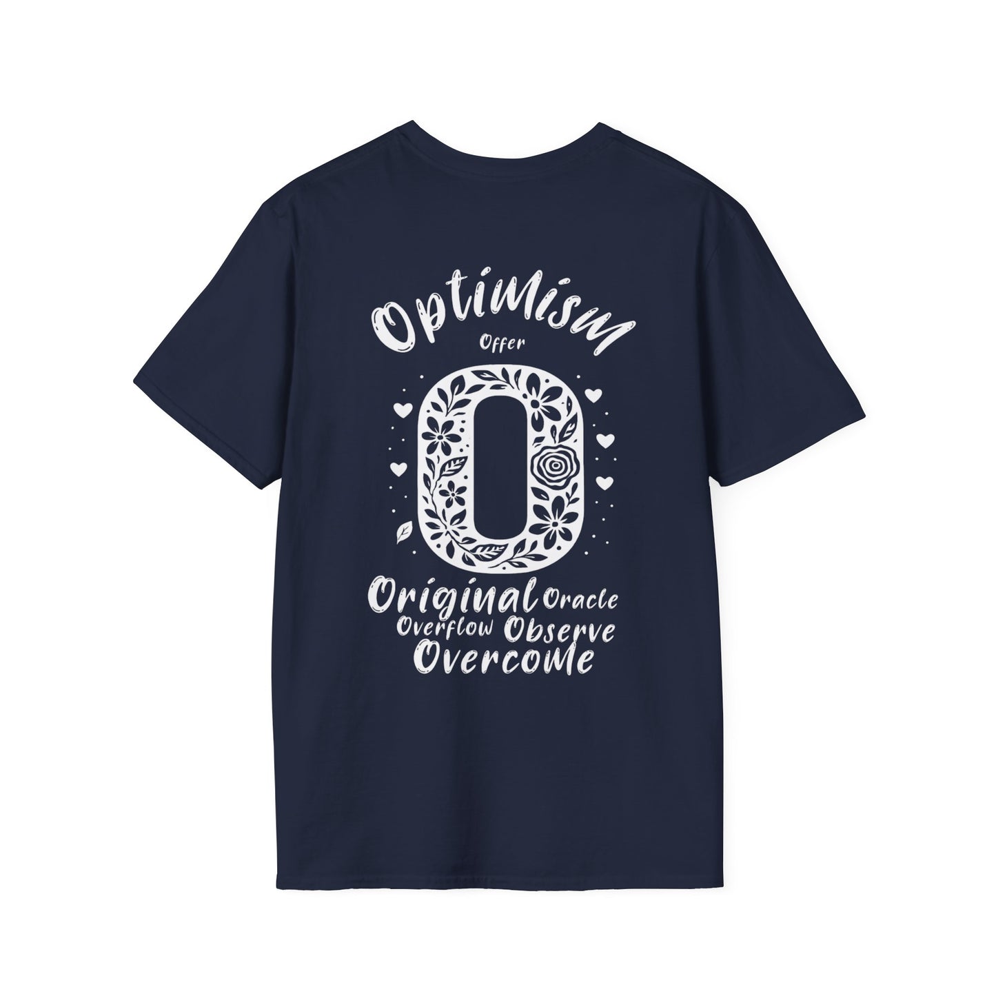 Letter O Flower T-Shirt - Letters Flowers Patterns Front And Back Design
