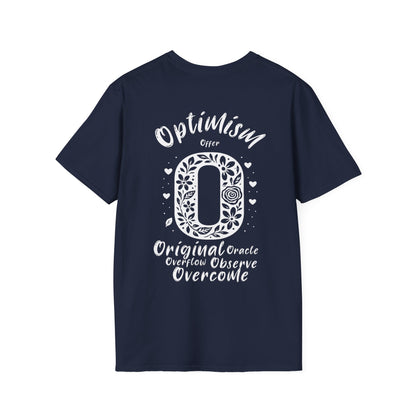 Letter O Flower T-Shirt - Letters Flowers Patterns Front And Back Design