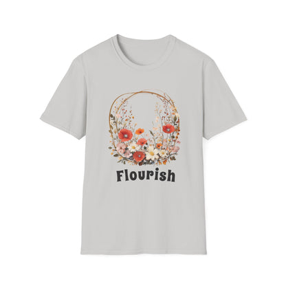 Flourish  - Vintage Watercolor Floral Circular Wreath T-Shirt