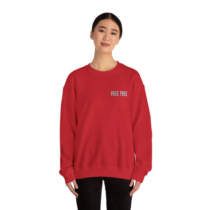 Free Free Free Palestine - Monochrome Metallic-like Style Typography  Front and Back Design Sweatshirt