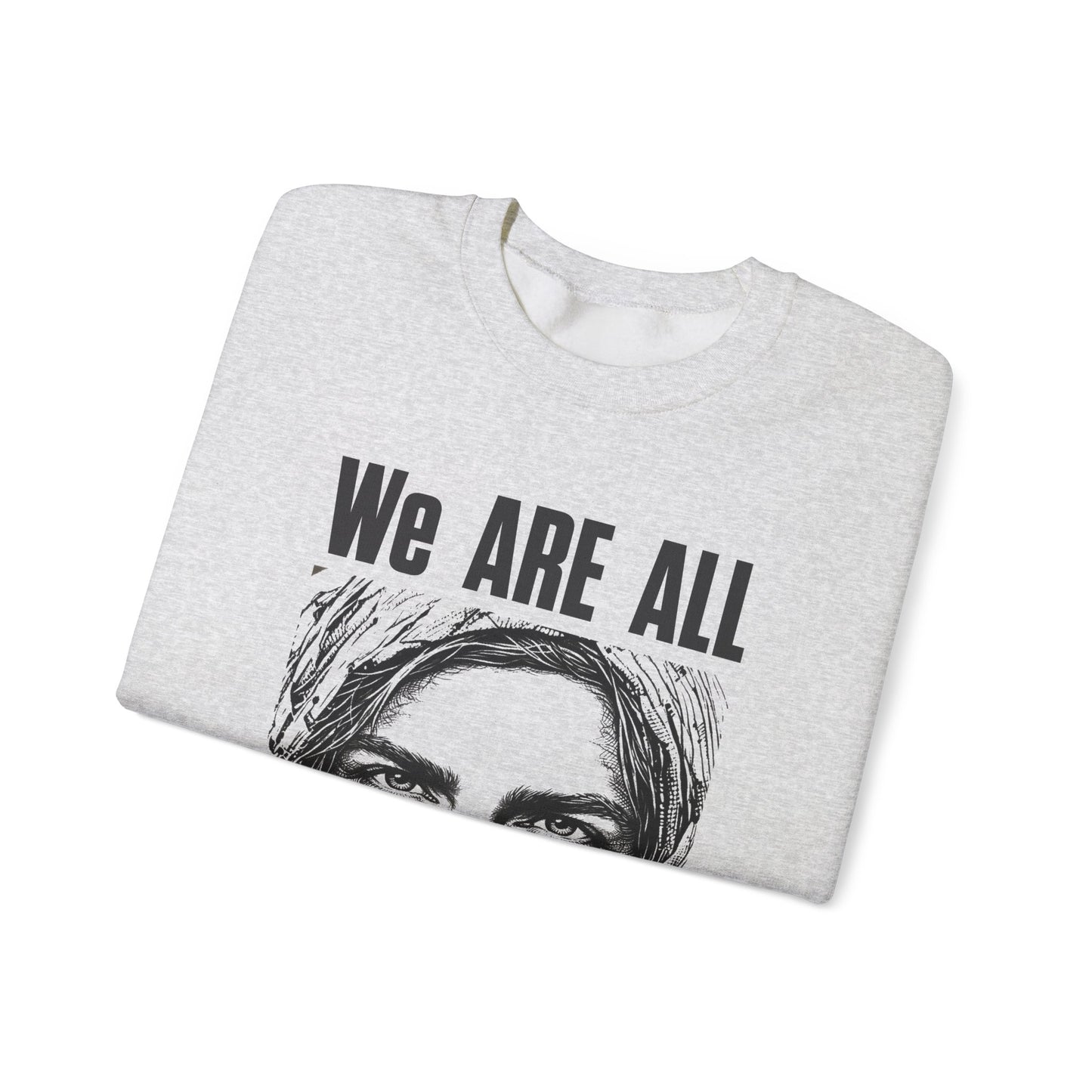 We are all Palestinians Graphic Sweatshirt mans face