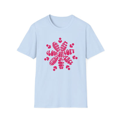 Love is T-Shirt - Vibrant Pink Flower Shape Typography  Design