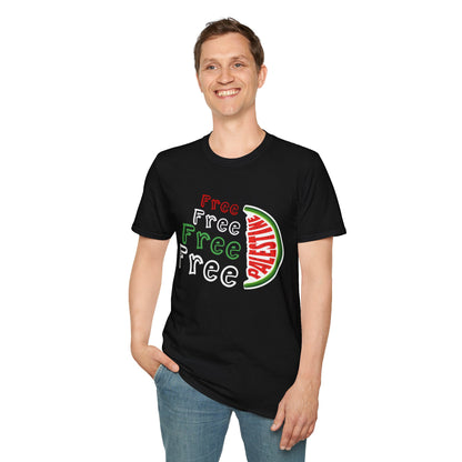 Free Palestine - Asymmetrical Typography T-Shirt