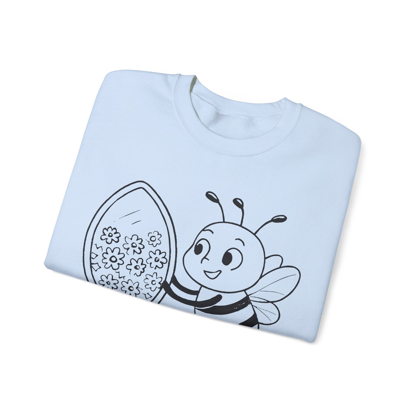 Believe In Yourself  - Chalkboard Playful Bee Gazes into Leaf Mirror Sweatshirt