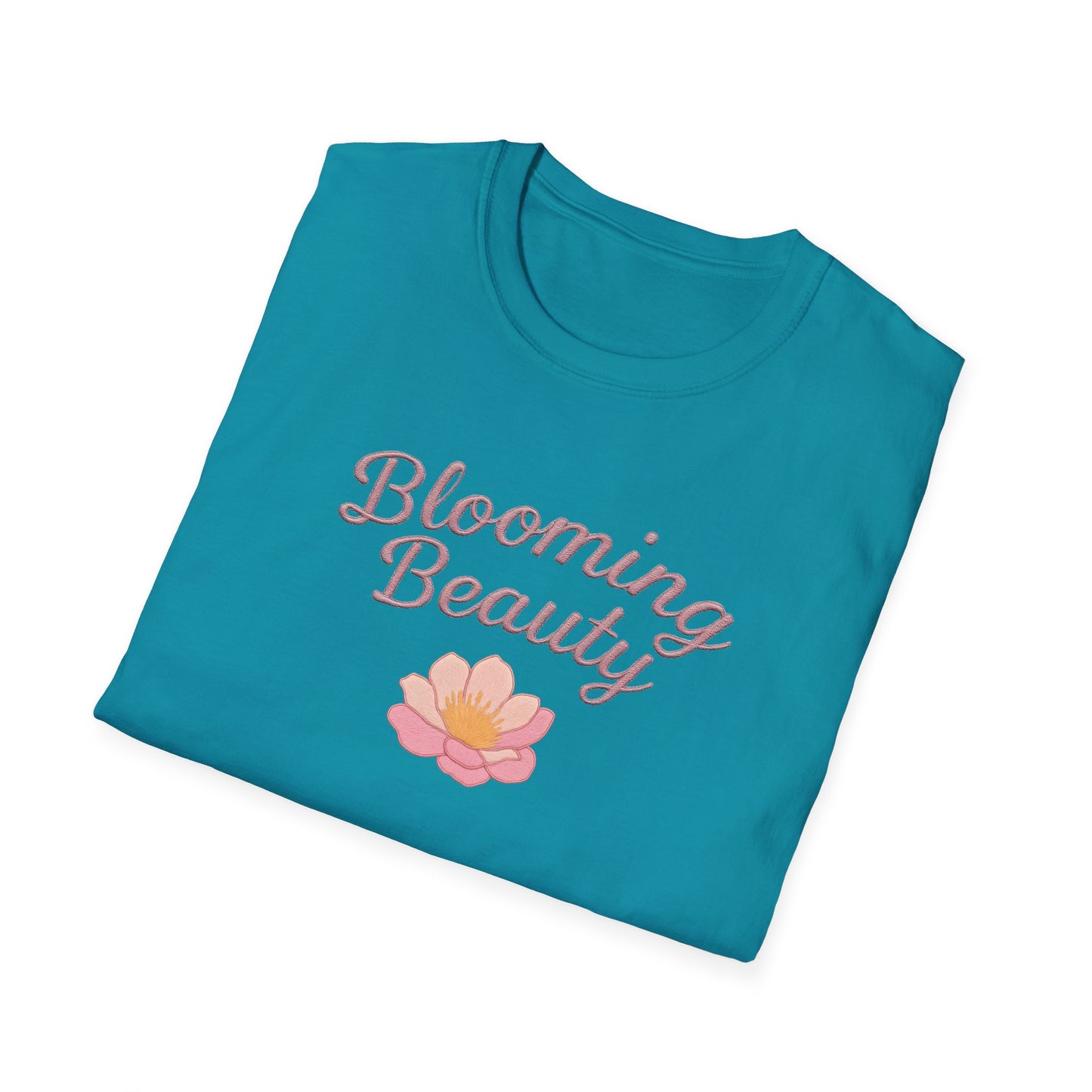 Blooming Beauty T-Shirt – Embroidery Like Style Typography And Floral Design