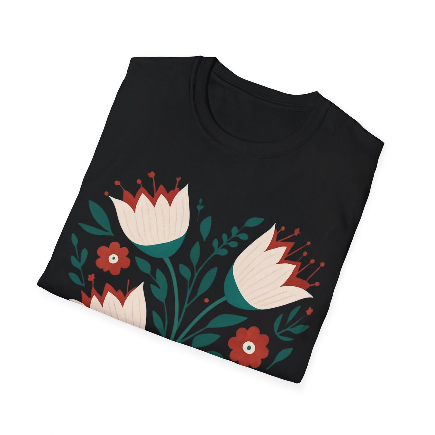 Heart Boho Flowers Minimalistic T-Shirt Design